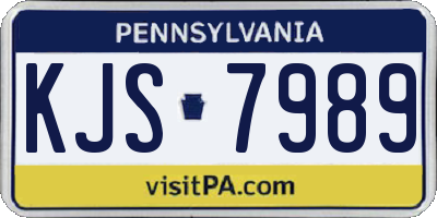 PA license plate KJS7989