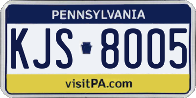 PA license plate KJS8005
