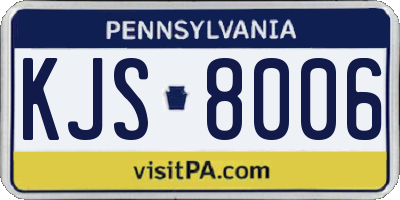 PA license plate KJS8006