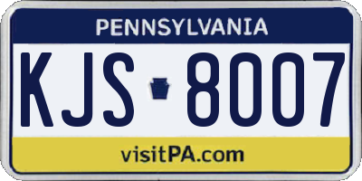 PA license plate KJS8007