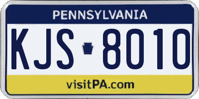 PA license plate KJS8010