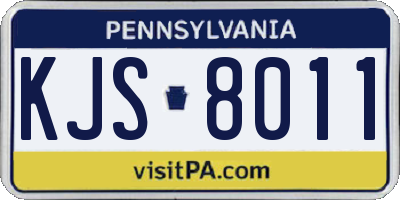 PA license plate KJS8011