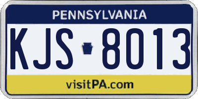 PA license plate KJS8013