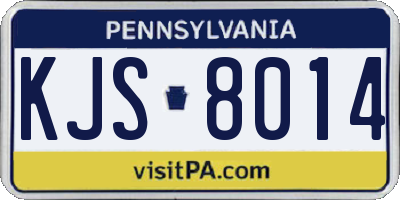 PA license plate KJS8014