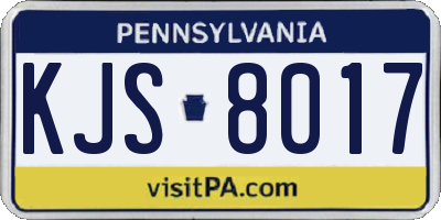 PA license plate KJS8017