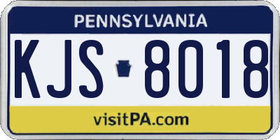 PA license plate KJS8018