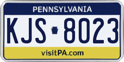 PA license plate KJS8023