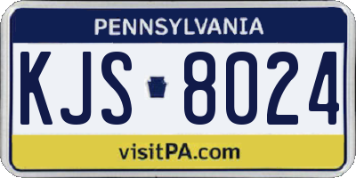 PA license plate KJS8024