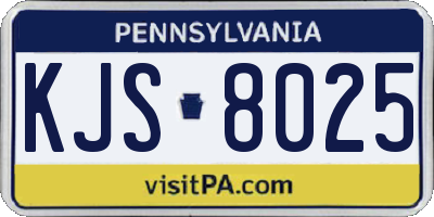 PA license plate KJS8025