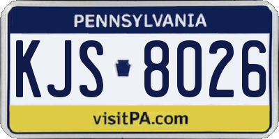 PA license plate KJS8026
