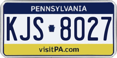PA license plate KJS8027