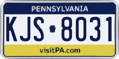 PA license plate KJS8031