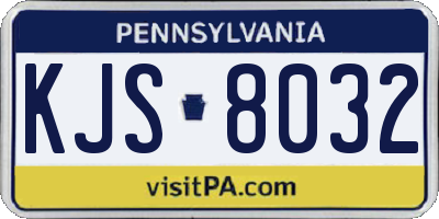 PA license plate KJS8032