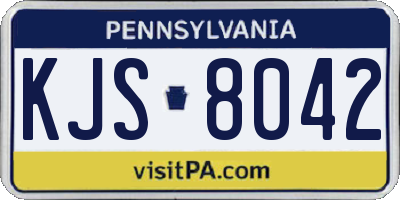 PA license plate KJS8042