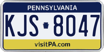 PA license plate KJS8047