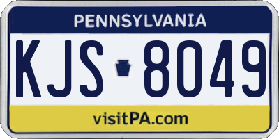 PA license plate KJS8049