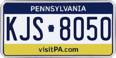 PA license plate KJS8050