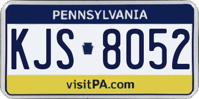 PA license plate KJS8052