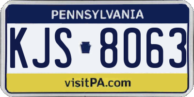 PA license plate KJS8063