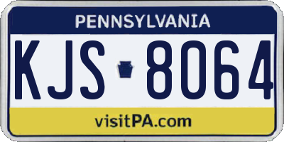 PA license plate KJS8064