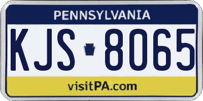PA license plate KJS8065