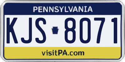 PA license plate KJS8071