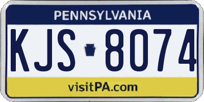 PA license plate KJS8074