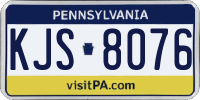 PA license plate KJS8076