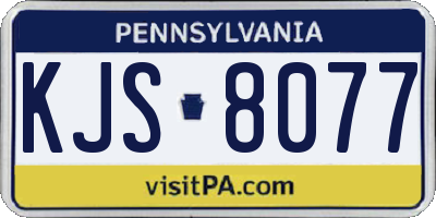 PA license plate KJS8077
