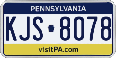PA license plate KJS8078