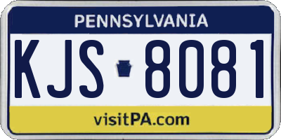 PA license plate KJS8081