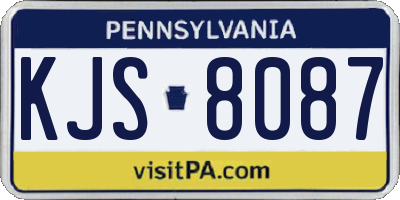 PA license plate KJS8087