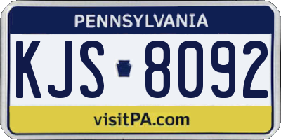 PA license plate KJS8092