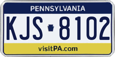 PA license plate KJS8102