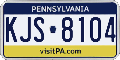 PA license plate KJS8104