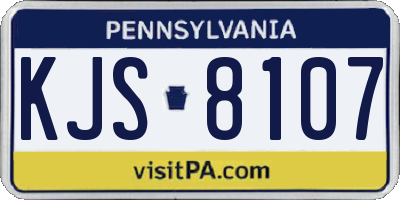 PA license plate KJS8107
