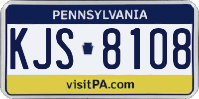 PA license plate KJS8108