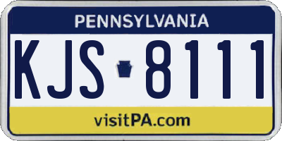 PA license plate KJS8111