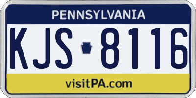 PA license plate KJS8116
