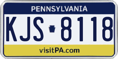 PA license plate KJS8118
