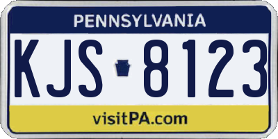 PA license plate KJS8123