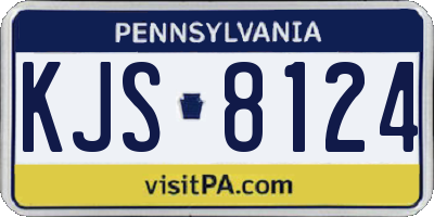 PA license plate KJS8124