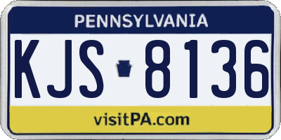 PA license plate KJS8136