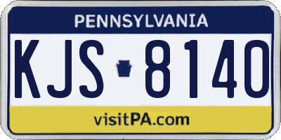 PA license plate KJS8140