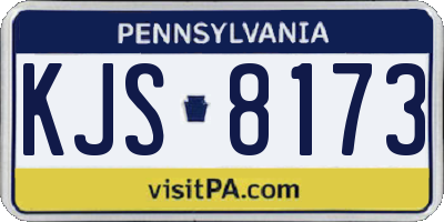 PA license plate KJS8173