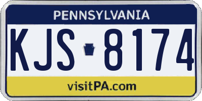 PA license plate KJS8174