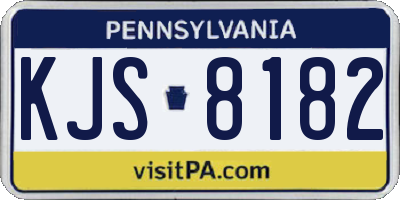 PA license plate KJS8182