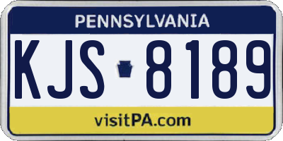 PA license plate KJS8189