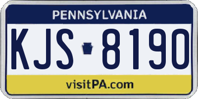 PA license plate KJS8190