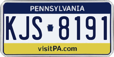PA license plate KJS8191